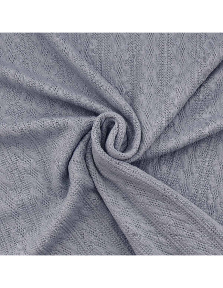 Jacquard gebreide stof - Grijsblauw