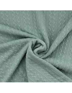 Jacquard breiselstof - Grijsgroen