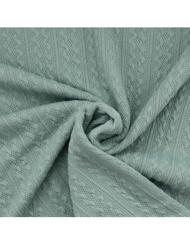 Jacquard breiselstof - Grijsgroen