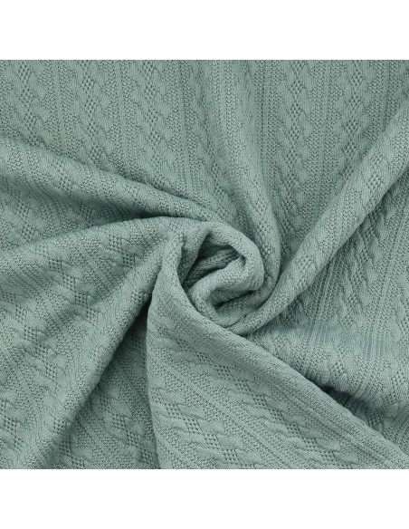 Jacquard breiselstof - Grijsgroen