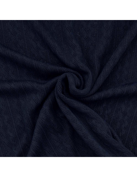 Jacquard gebreide stof - Marineblauw