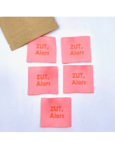 Set van 5 geweven labels om op te naaien Zut Alors