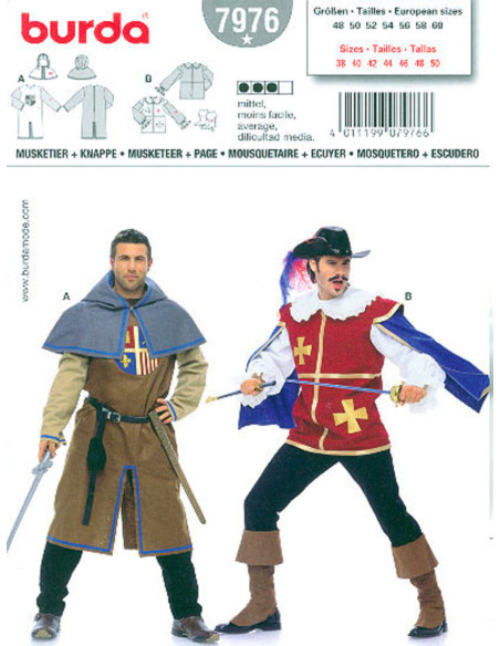Musketier patroon + Schildknaap - Burda 7976