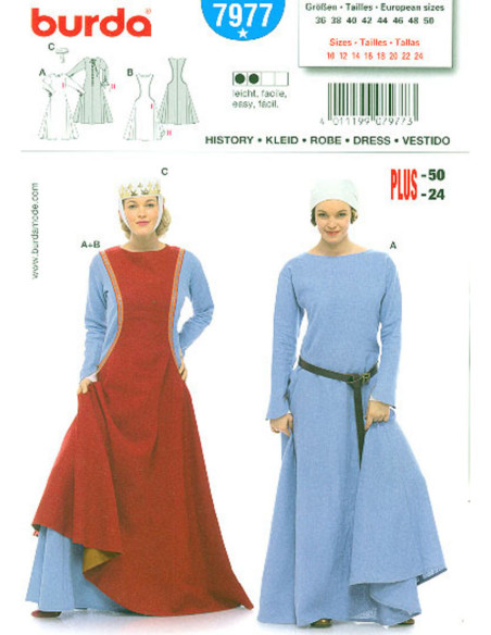 Historisch jurkpatroon - Burda 7977