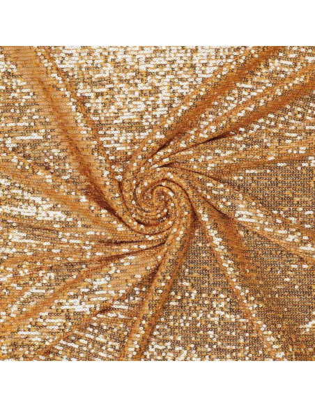Stretch paillettenstof - Goud