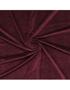 Gestreepte lurex fluweelstof - Bordeaux