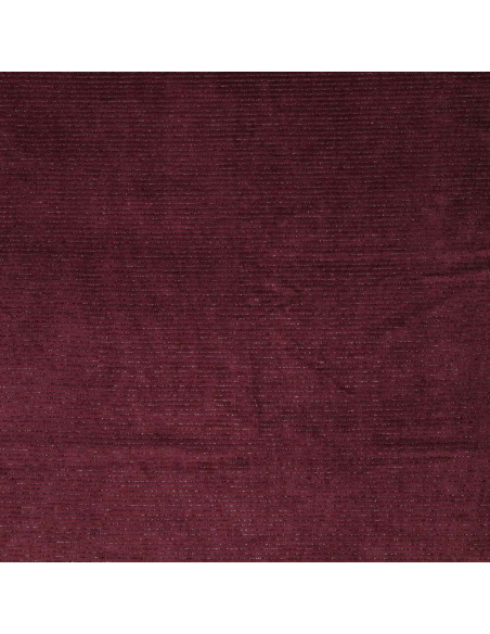 Gestreepte lurex fluweelstof - Bordeaux