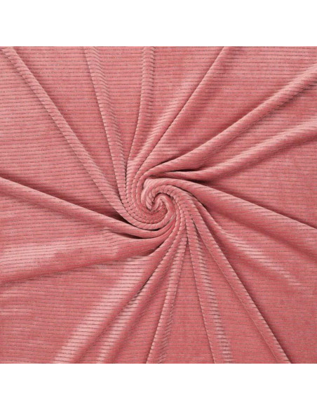 Gestreepte lurex fluweelstof - Oudroze