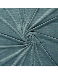Gestreepte lurex fluweelstof - Blauwgrijs