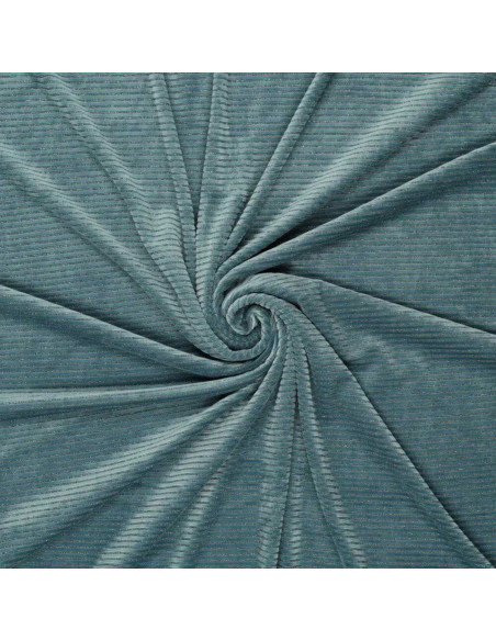 Gestreepte lurex fluweelstof - Blauwgrijs