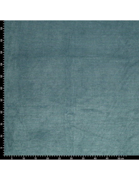 Gestreepte lurex fluweelstof - Blauwgrijs