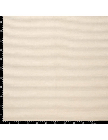Gestreepte lurex fluweelstof - Off-white
