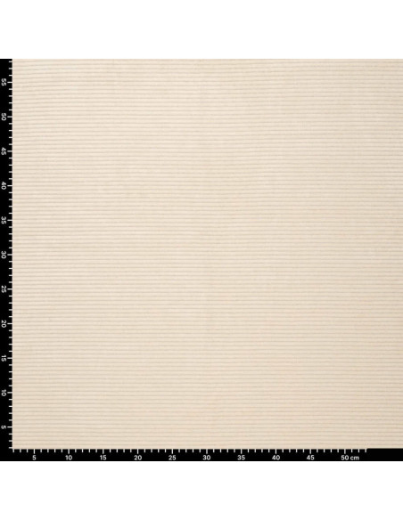 Gestreepte lurex fluweelstof - Off-white