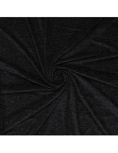 Gestreepte lurex fluweelstof - Zwart
