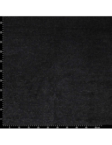Gestreepte lurex fluweelstof - Zwart