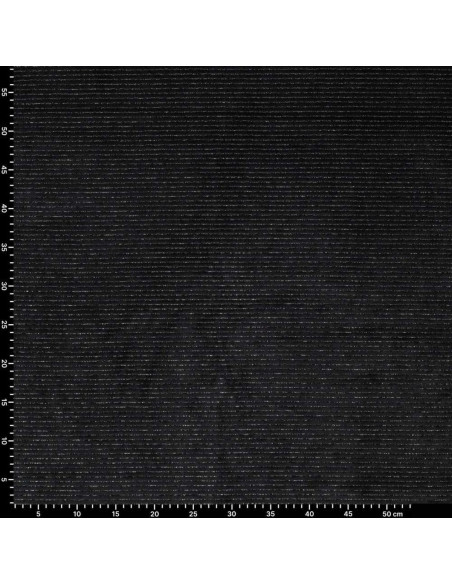 Gestreepte lurex fluweelstof - Zwart