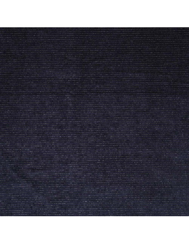 Gestreepte lurex fluweelstof - Marineblauw