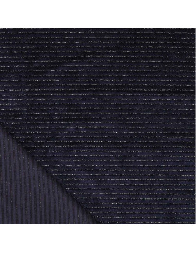 Gestreepte lurex fluweelstof - Marineblauw