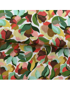 Fantasie viscose stof - Abiva petal en groen
