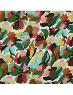 Fantasie viscose stof - Abiva petal en groen 2