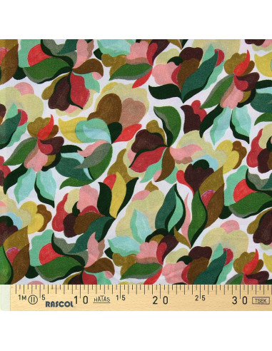 Fantasie viscose stof - Abiva petal en groen