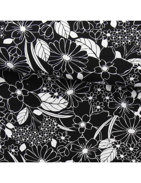 Fantasie viscose stof - Joelle zwart en wit