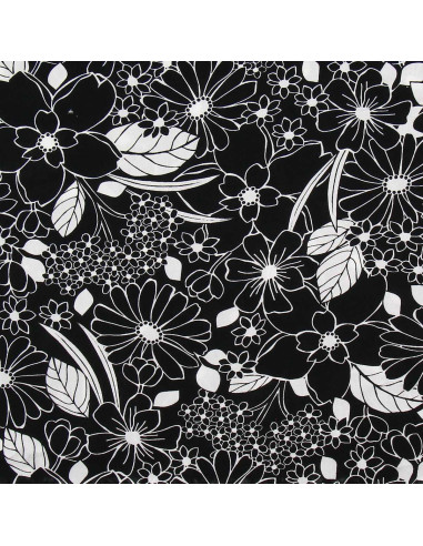 Fantasie viscose stof - Joelle zwart en wit