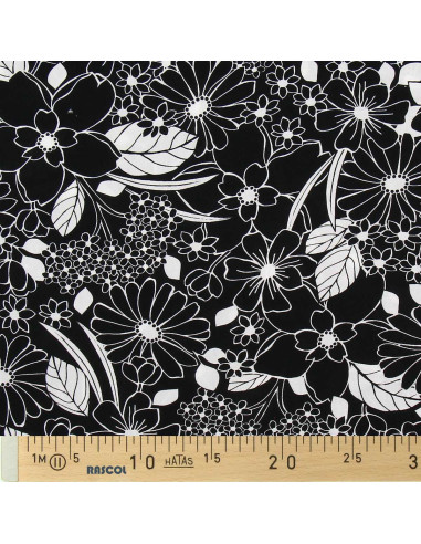Fantasie viscose stof - Joelle zwart en wit
