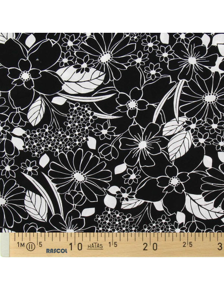 Fantasie viscose stof - Joelle zwart en wit