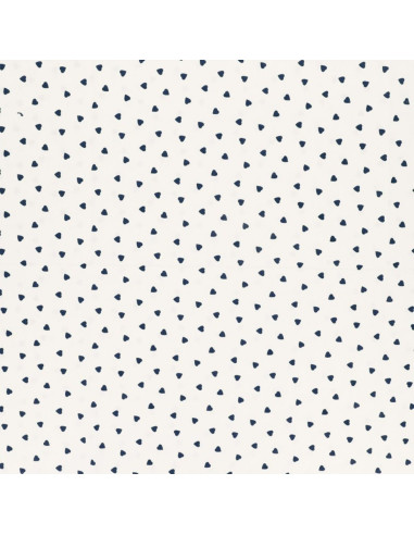 Fantasie katoenen popeline stof - Indigo hart