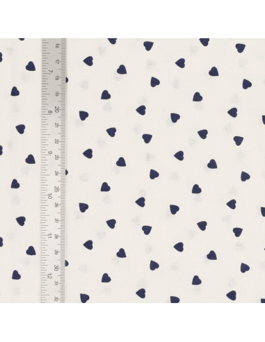 Fantasie katoenen popeline stof - Indigo hart