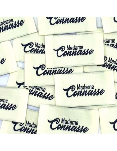 Set van 5 geweven labels om op te naaien Madame Connasse - Crème