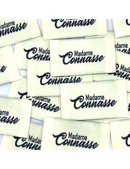 Set van 5 geweven labels om op te naaien Madame Connasse - Crème