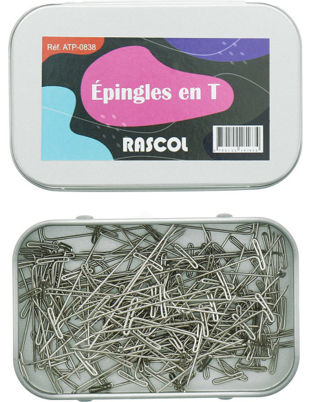 Doos met 150 T-vormige breinaalden van Rascol