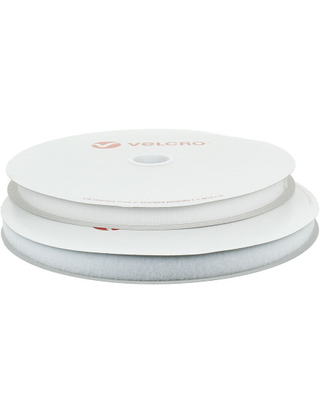 VELCRO® Merk zelfklevend wit 20 mm breed rol van 25 meter