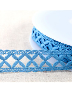 Guipure kruisjes - Lavendelblauw