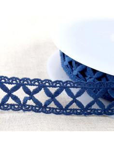Guipure kruisjes - Marineblauw