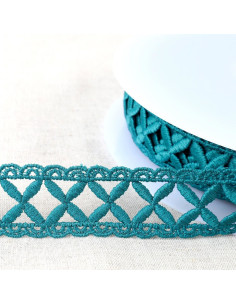 Guipure ruitpatroon - Eendblauw