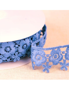 Bloemen guipure - Lavendelblauw