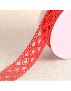 Guipure cirkel - Rood