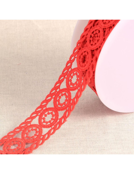 Guipure cirkel - Rood
