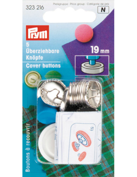 Doos met 5 knopen om te bekleden met gereedschap 19 mm