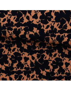 Fantasie viscose stof - Oinette beige en zwart