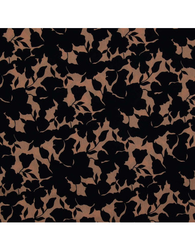 Fantasie viscose stof - Oinette beige en zwart