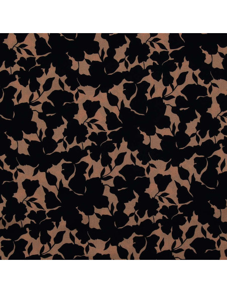 Fantasie viscose stof - Oinette beige en zwart