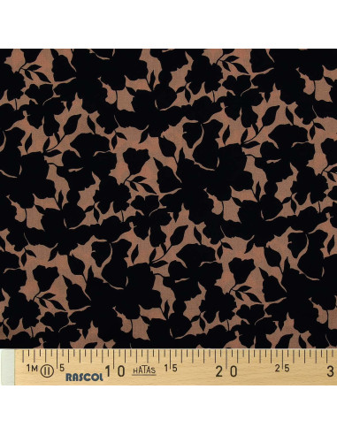 Fantasie viscose stof - Oinette beige en zwart