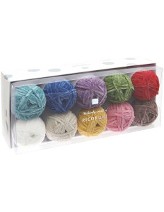 Doos met 10 bollen Ricorumi Nilli Nilli Rainbow garen