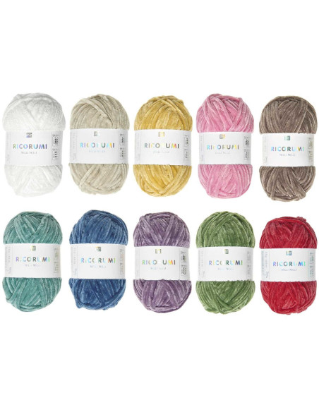 Doos met 10 bollen Ricorumi Nilli Nilli Rainbow garen