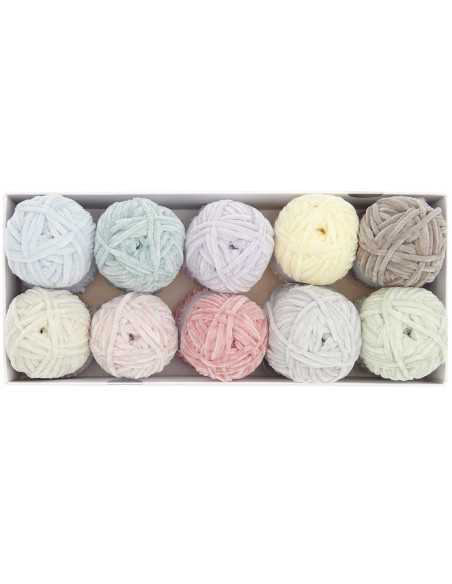 Doos met 10 bollen Ricorumi Nilli Nilli Pastel garen