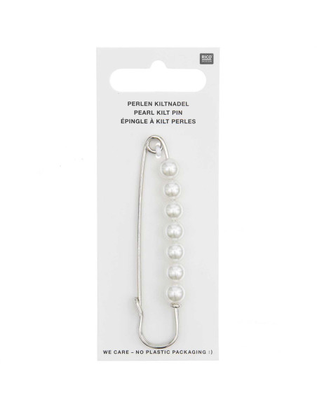 Kiltspeld 76 mm - Zilver met parels